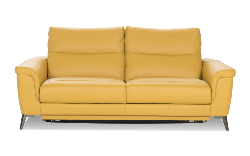 Sofa Vero Verbena w żółtej skórze
